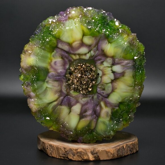 Spring Flowers Crystal Edge Vanity Tray | Perfume Tray | Candle Tray | Ring Tray - Picture 1 of 3